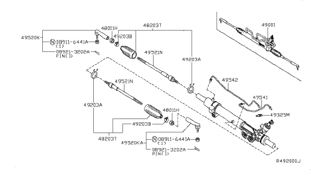 2014 Nissan Armada Socket Kit-Tie Rod,Outer RH Diagram for 48640-7S025