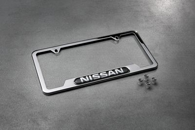Nissan License Plate Frame And Valve Stem Caps Package - Chrome Plate 999MB-SX001