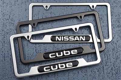 Nissan License Plate Frame(Black Pearl with 'cube' logo) 999MB-7W000BP