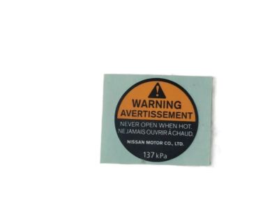 Nissan 21435-8991A Label-Caution,Radiator