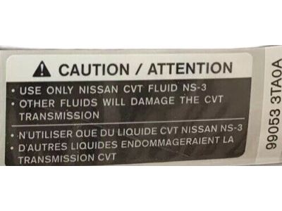 Nissan 99053-3TA0A Label-Oil Caution