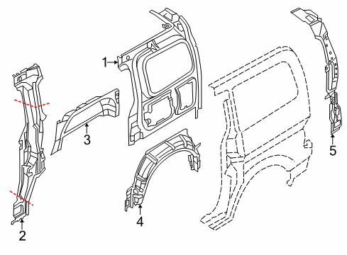 2020 Nissan NV Inner Structure - Side Panel Diagram