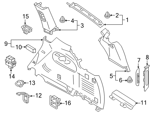 2022 Nissan Armada Interior Trim - Quarter Panels Diagram