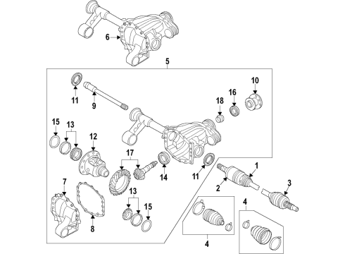 2020 Nissan Titan Front Axle, Axle Shafts & Joints, Differential, Drive Axles, Propeller Shaft Diagram
