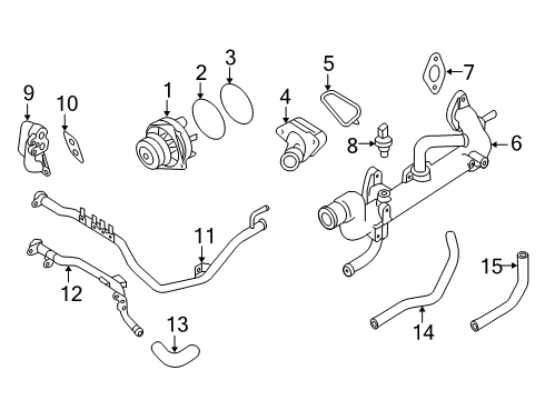 Pump Assy-Water Diagram for 21010-JA11A