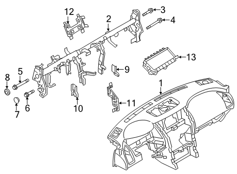 2021 Nissan Armada Cluster & Switches, Instrument Panel Diagram 1
