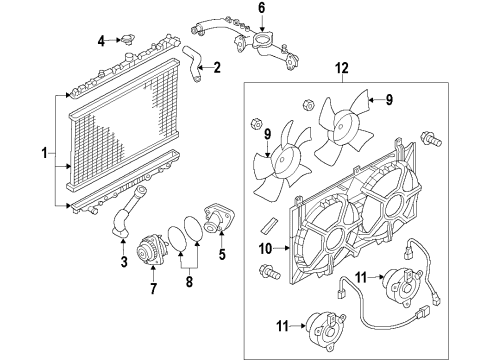 2020 Nissan GT-R Cooling System, Radiator, Water Pump, Cooling Fan Diagram 2