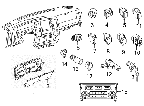 2020 Nissan NV Cluster & Switches, Instrument Panel Diagram 2