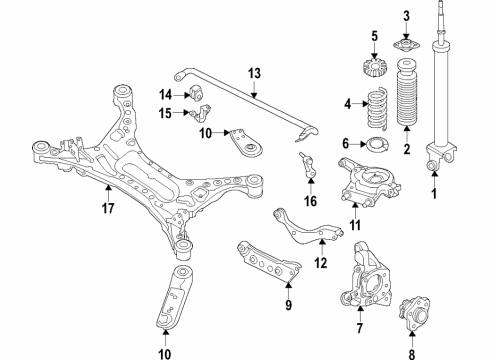 2021 Nissan Maxima Rear Suspension Components, Upper Control Arm, Stabilizer Bar Diagram 2