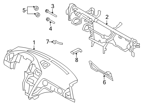 2021 Nissan GT-R Cluster & Switches, Instrument Panel Diagram 1