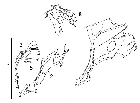 2020 Nissan Murano Inner Structure - Quarter Panel Diagram