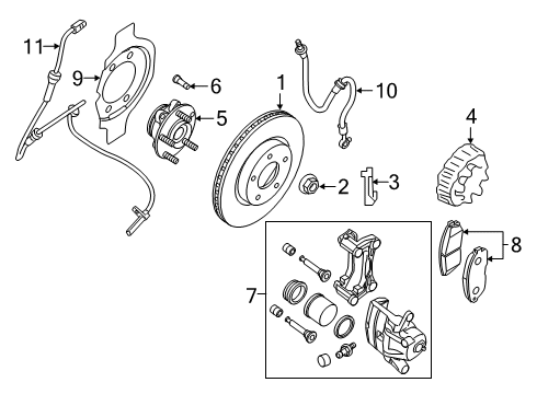 2021 Nissan Maxima Brake Components Diagram 1