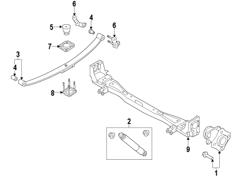 2020 Nissan NV Rear Axle, Suspension Components Diagram