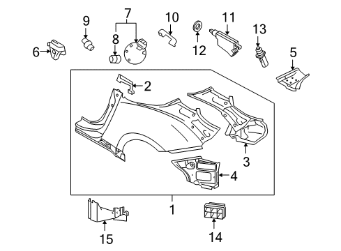 2020 Nissan 370Z Quarter Panel & Components Diagram
