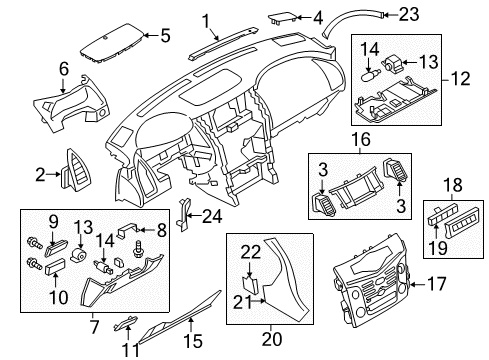 2020 Nissan Armada Cluster & Switches, Instrument Panel Diagram 3