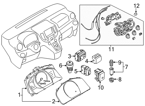 2020 Nissan NV A/C & Heater Control Units Diagram