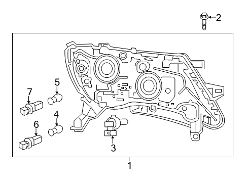 2020 Nissan Pathfinder Headlamp Components Diagram 2