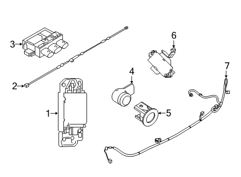 2020 Nissan Rogue Electrical Components - Rear Bumper Diagram