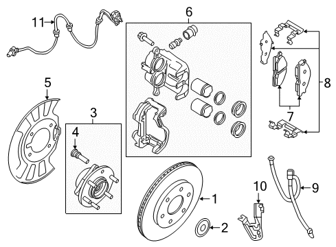 2021 Nissan Armada Brake Components Diagram 2