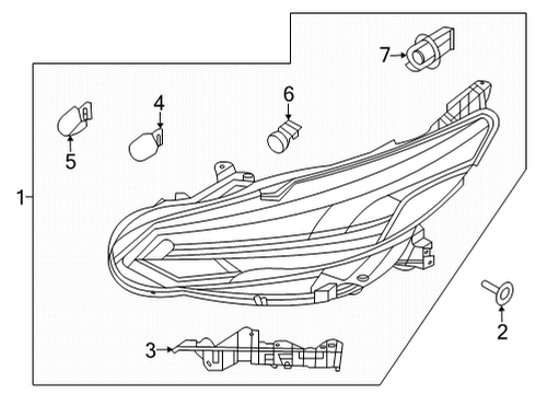 2020 Nissan Sentra Headlamp Components Diagram 1