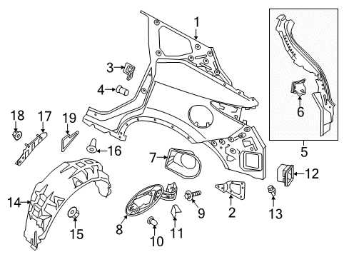 2021 Nissan Murano Quarter Panel & Components Diagram