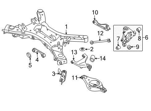 2020 Nissan Pathfinder Rear Suspension, Lower Control Arm, Upper Control Arm, Stabilizer Bar, Suspension Components Diagram 2