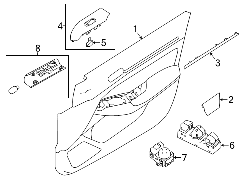 2022 Nissan Altima Interior Trim - Front Door Diagram