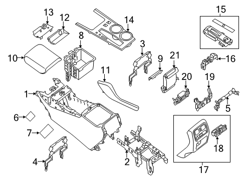 2020 Nissan Pathfinder Center Console Diagram 1