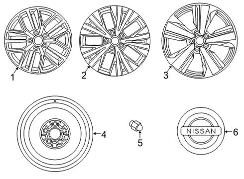 Wheel Assy-Spare Tire Diagram for 40300-6RA7A