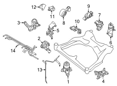 2021 Nissan Murano Engine & Trans Mounting Diagram 1