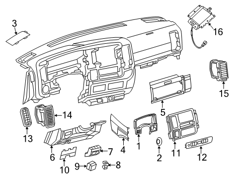 2020 Nissan NV Cluster & Switches, Instrument Panel Diagram 3