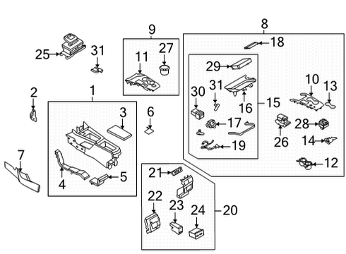 LID ASSY-CONSOLE BOX Diagram for 96920-6RB2B
