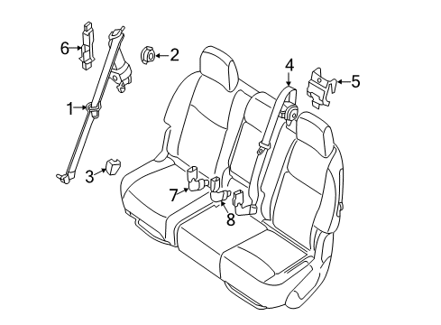 2020 Nissan Pathfinder Second Row Seat Belts Diagram