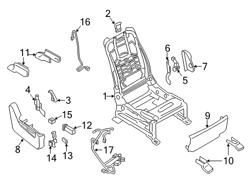 2022 Nissan Armada Passenger Seat Components Diagram 3