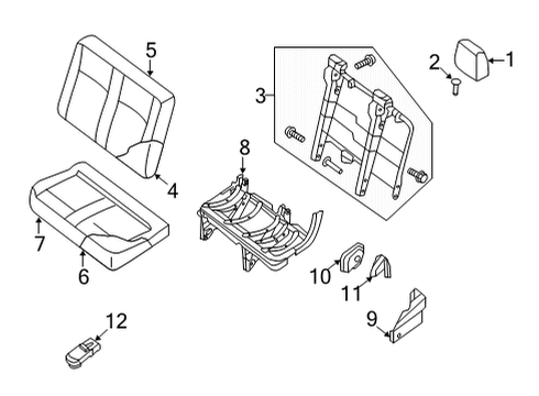 2020 Nissan NV Rear Seat Components Diagram 1