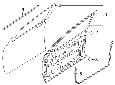 2020 Nissan NV Door & Components, Exterior Trim Diagram 2