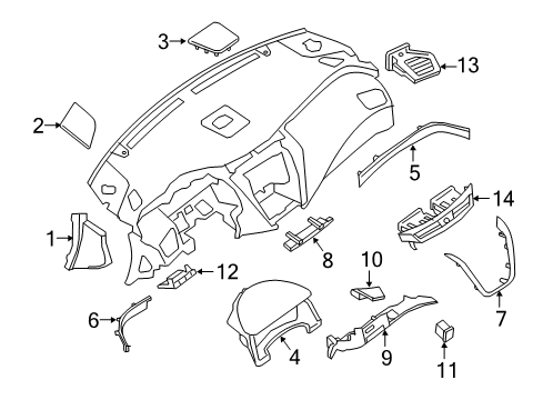 2021 Nissan Murano Cluster & Switches, Instrument Panel Diagram 3