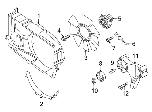 2021 Nissan Titan Cooling System, Radiator, Water Pump, Cooling Fan Diagram 1