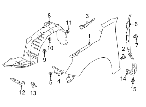 2022 Nissan Altima Fender & Components, Exterior Trim Diagram