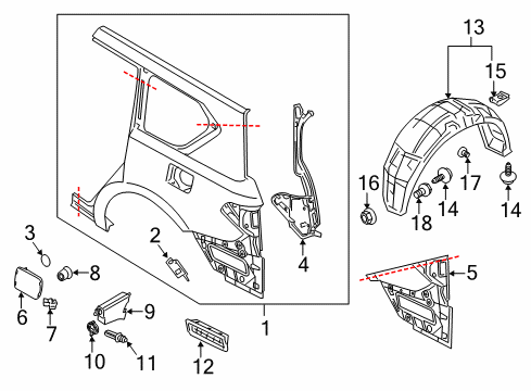 2022 Nissan Armada Quarter Panel & Components Diagram