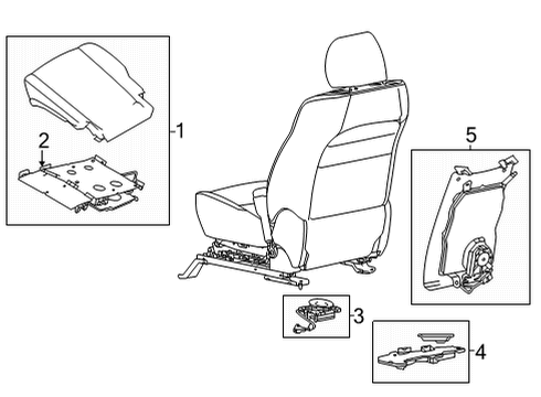 2020 Nissan Pathfinder Passenger Seat Components Diagram 2