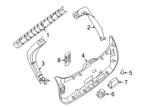 2020 Nissan Pathfinder Interior Trim - Lift Gate Diagram