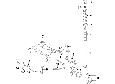 2020 Nissan 370Z Rear Suspension Components, Lower Control Arm, Upper Control Arm, Stabilizer Bar Diagram 2