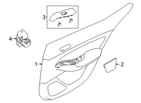 2022 Nissan Altima Interior Trim - Rear Door Diagram