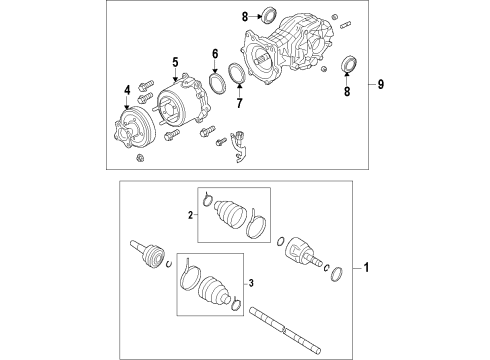2020 Nissan Pathfinder Rear Axle, Axle Shafts & Joints, Differential, Drive Axles, Propeller Shaft Diagram