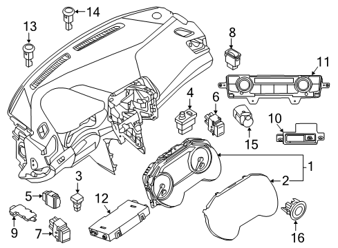 2020 Nissan Maxima Cluster & Switches, Instrument Panel Diagram 2