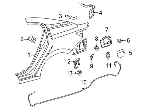 2020 Nissan Sentra Quarter Panel & Components Diagram