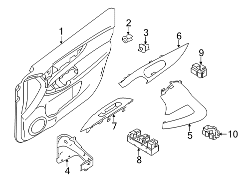 2020 Nissan Rogue Interior Trim - Front Door Diagram