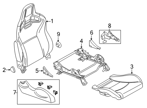 2020 Nissan 370Z Passenger Seat Components Diagram 2