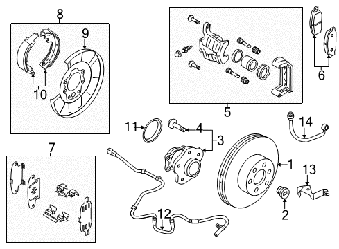 2021 Nissan Murano Brake Components Diagram 3